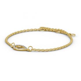 Pear Design Delicate Diamond Bracelet 18K Yellow Gold BRC10_YG_THUMB1 