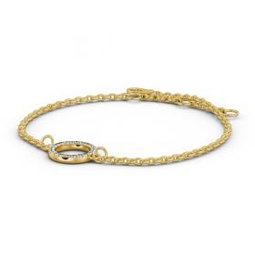 Circle Design Delicate Diamond Bracelet 9K Yellow Gold BRC13_YG_THUMB1 