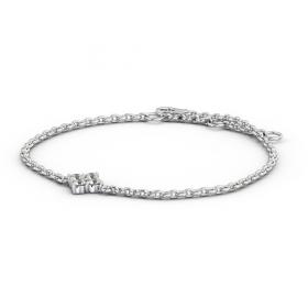 Cluster Style Delicate Diamond Bracelet 18K White Gold BRC14_WG_THUMB1 