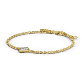 Cluster Style Delicate Diamond Bracelet 9K Yellow Gold BRC16_YG_THUMB1 