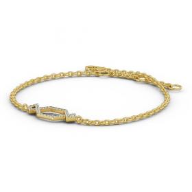 Bow Deisgn Delicate Diamond Bracelet 18K Yellow Gold BRC19_YG_THUMB1 