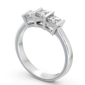 Three Stone Princess Diamond Tension Set Ring Platinum TH7_WG_THUMB1 