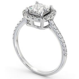 Halo Princess Diamond Dainty Engagement Ring 18K White Gold CL16_WG_THUMB1 