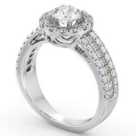 Halo Round Diamond Glamorous Engagement Ring 18K White Gold CL48_WG_THUMB1 