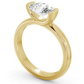 Oval Diamond Tension East West Design Engagement Ring 18K Yellow Gold Solitaire ENOV5_YG_THUMB1 