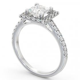 Halo Princess Diamond Elegant Engagement Ring 18K White Gold ENPR20_WG_THUMB1 