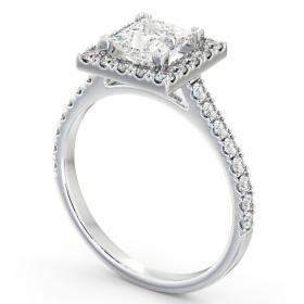 Halo Princess Diamond Majestic Engagement Ring 18K White Gold ENPR22_WG_THUMB1 