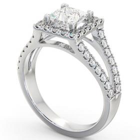 Halo Princess Diamond Split Band Engagement Ring 18K White Gold ENPR23_WG_THUMB1 