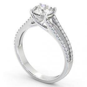 Round Diamond Split Band Engagement Ring 18K White Gold Solitaire with Channel Set Side Stones ENRD92_WG_THUMB1 