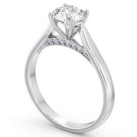 Round Diamond with Diamond Set Bridge Engagement Ring 9K White Gold Solitaire ENRD106_WG_THUMB1 