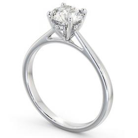 Round Diamond with Diamond Set Rail Engagement Ring 18K White Gold Solitaire ENRD111_WG_THUMB1 