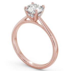 Round Diamond with Diamond Set Rail Engagement Ring 18K Rose Gold Solitaire ENRD111_RG_THUMB1 