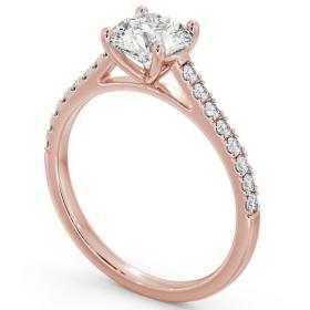 Round Diamond Classic Engagement Ring 9K Rose Gold Solitaire with Channel Set Side Stones ENRD118_RG_THUMB1 