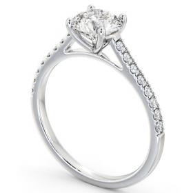 Round Diamond Classic Engagement Ring 18K White Gold Solitaire with Channel Set Side Stones ENRD118_WG_THUMB1 