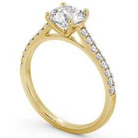 Round Diamond Classic Engagement Ring 18K Yellow Gold Solitaire with Channel Set Side Stones ENRD118_YG_THUMB1 