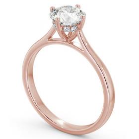 Round Diamond with Diamond Set Rail Engagement Ring 18K Rose Gold Solitaire ENRD122_RG_THUMB1 