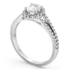 Halo Oval Diamond Split Band Engagement Ring 18K White Gold ENOV10_WG_THUMB1 