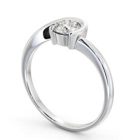 Round Diamond Half Bezel Engagement Ring 18K White Gold Solitaire ENRD139_WG_THUMB1 