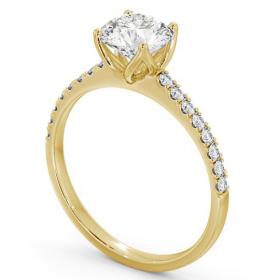 Round Diamond Elegant Style Engagement Ring 9K Yellow Gold Solitaire with Channel Set Side Stones ENRD144S_YG_THUMB1 