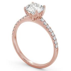 Round Diamond Elegant Style Engagement Ring 9K Rose Gold Solitaire with Channel Set Side Stones ENRD144S_RG_THUMB1 
