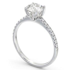 Round Diamond Elegant Style Engagement Ring Platinum Solitaire with Channel Set Side Stones ENRD144S_WG_THUMB1 