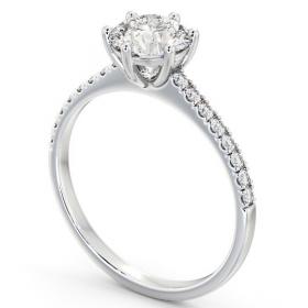 Round Diamond 6 Prong Engagement Ring 9K White Gold Solitaire with Channel Set Side Stones ENRD149S_WG_THUMB1 
