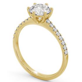 Round Diamond 6 Prong Engagement Ring 9K Yellow Gold Solitaire with Channel Set Side Stones ENRD149S_YG_THUMB1 