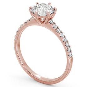Round Diamond 6 Prong Engagement Ring 9K Rose Gold Solitaire with Channel Set Side Stones ENRD149S_RG_THUMB1 
