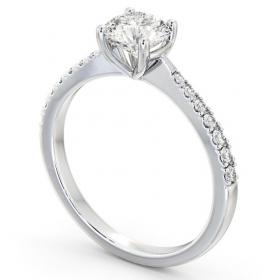 Round Diamond Tapered Band Engagement Ring 9K White Gold Solitaire with Channel Set Side Stones ENRD150S_WG_THUMB1 