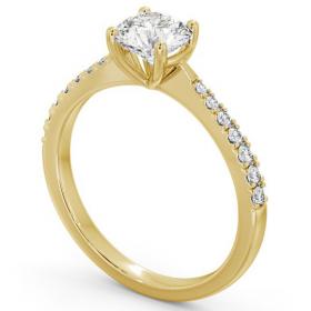 Round Diamond Tapered Band Engagement Ring 9K Yellow Gold Solitaire with Channel Set Side Stones ENRD150S_YG_THUMB1 