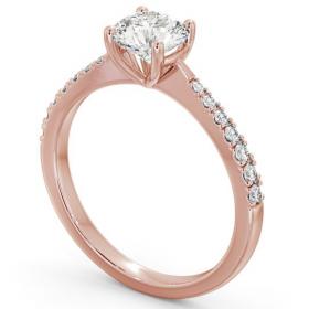 Round Diamond Tapered Band Engagement Ring 9K Rose Gold Solitaire with Channel Set Side Stones ENRD150S_RG_THUMB1 