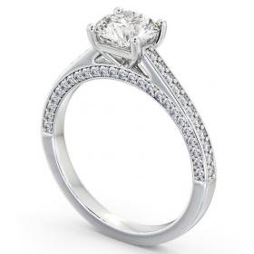 Round Diamond Glamorous Engagement Ring 18K White Gold Solitaire with Channel Set Side Stones ENRD167_WG_THUMB1 
