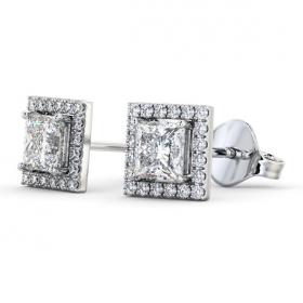 Halo Princess Diamond Square Earrings 18K White Gold ERG98_WG_THUMB1 