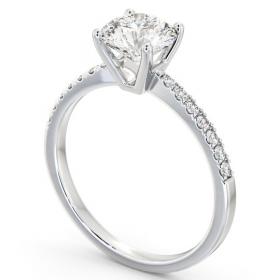Round Diamond Elegant Style Engagement Ring 9K White Gold Solitaire with Channel Set Side Stones ENRD89S_WG_THUMB1 