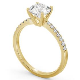 Round Diamond Elegant Style Engagement Ring 9K Yellow Gold Solitaire with Channel Set Side Stones ENRD89S_YG_THUMB1 