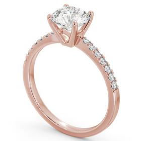 Round Diamond Elegant Style Engagement Ring 18K Rose Gold Solitaire with Channel Set Side Stones ENRD89S_RG_THUMB1 