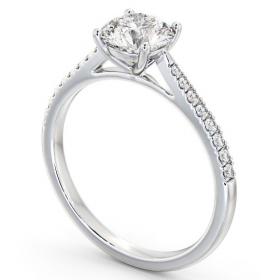 Round Diamond 4 Prong Engagement Ring 9K White Gold Solitaire with Channel Set Side Stones ENRD90S_WG_THUMB1 