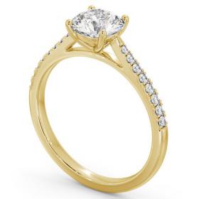 Round Diamond 4 Prong Engagement Ring 9K Yellow Gold Solitaire with Channel Set Side Stones ENRD90S_YG_THUMB1 