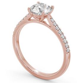 Round Diamond 4 Prong Engagement Ring 9K Rose Gold Solitaire with Channel Set Side Stones ENRD90S_RG_THUMB1 
