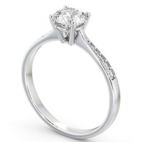 Round Diamond Tapered Band Engagement Ring 9K White Gold Solitaire with Channel Set Side Stones ENRD94S_WG_THUMB1 