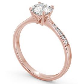 Round Diamond Tapered Band Engagement Ring 18K Rose Gold Solitaire with Channel Set Side Stones ENRD94S_RG_THUMB1 