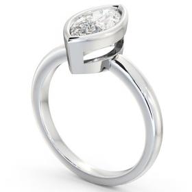 Marquise Diamond Open Bezel Engagement Ring 18K White Gold Solitaire ENMA4_WG_THUMB1 