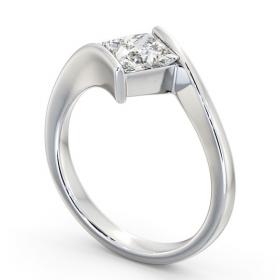 Princess Diamond Sweeping Band Engagement Ring 18K White Gold Solitaire ENPR32_WG_THUMB1 