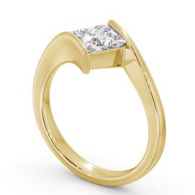 Princess Diamond Sweeping Band Engagement Ring 18K Yellow Gold Solitaire ENPR32_YG_THUMB1 
