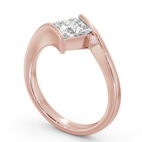 Princess Diamond Sweeping Band Engagement Ring 18K Rose Gold Solitaire ENPR32_RG_THUMB1 