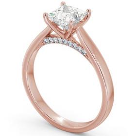 Princess Diamond with Diamond Set Bridge Engagement Ring 18K Rose Gold Solitaire ENPR41_RG_THUMB1 