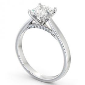 Princess Diamond with Diamond Set Bridge Engagement Ring Platinum Solitaire ENPR41_WG_THUMB1 