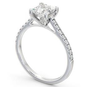 Princess Diamond Squared Prong Engagement Ring 18K White Gold Solitaire with Channel Set Side Stones ENPR44_WG_THUMB1 