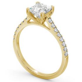 Princess Diamond Squared Prong Engagement Ring 18K Yellow Gold Solitaire with Channel Set Side Stones ENPR44_YG_THUMB1 