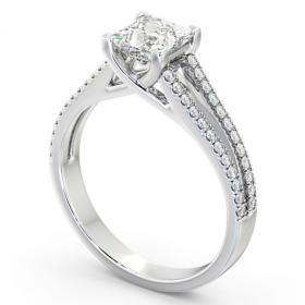 Princess Diamond Split Band Engagement Ring 18K White Gold Solitaire with Channel Set Side Stones ENPR45_WG_THUMB1 